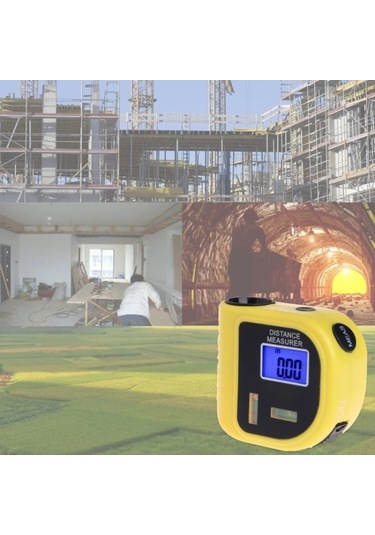 Butuglobal Cp-3010 0.5-18m Lazer İşaretleyicili Ultrasonik Mesafe Ölçer Sarı