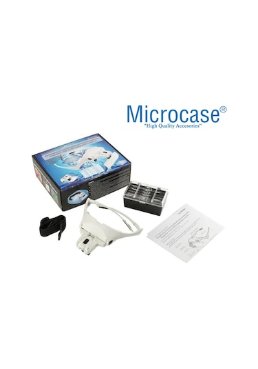 Microcase 9892B1 - Al2350 Gözlük Tipi Işıklı Kafa Büyüteci 5 Farklı Lens