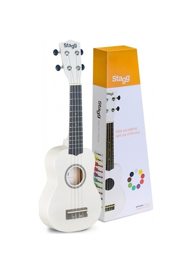 Stagg Us- Beyaz (soprano Ukulele Whıte+bag)