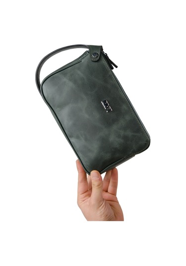 Mft Leather Hakiki Deri Unisex El Çantası Moon Bag 4381 Tiguan Haki