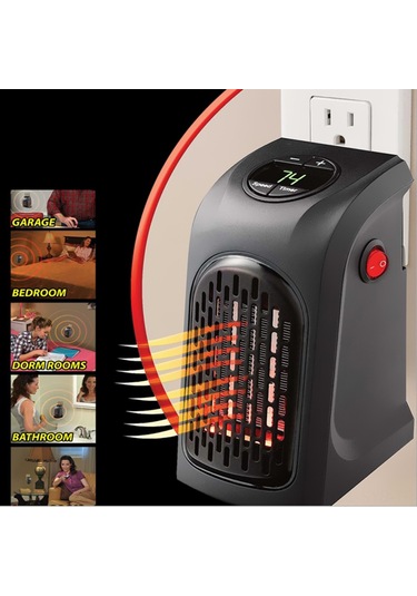 Symbee Taşınabilir Mini Isıtıcı: Hızlı Isınma, 12 Saat Zamanlayıcı, 60-90 C Ayarlanabilir Termostat, Otomatik Kapanma, 350w