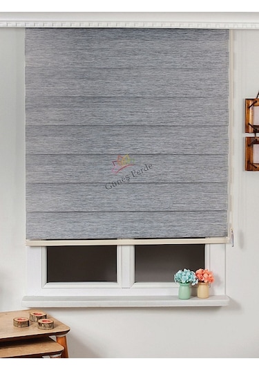 Ithal Bambu Gri Stor Zebra Perde Gri