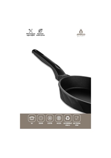 Vento 7 Parça Döküm Titanyum Kaplama Tencere Tava Seti Siyah Siyah