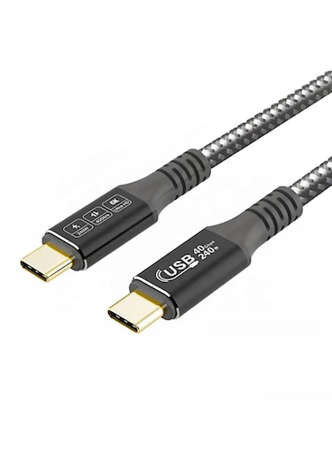 Thunderbolt 4 To Usb 4 Apple Uyumlu MacBook 240watt Hızlı Şarj 6k Görüntü Akta