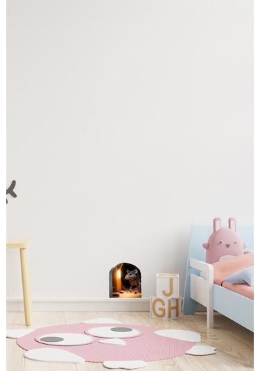Fare Deliği ve Sevimli Fare Duvar Sticker Çocuk Odası Sınıf