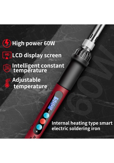 Yifomall Aneng Sl103 60w Lcd Ekranlı Akıllı Lehim Makinesi Seti - 180 C-500 C Ayarlanabilir Sıcaklık, 18 Parça Profesyonel Lehimleme Ekipmanı