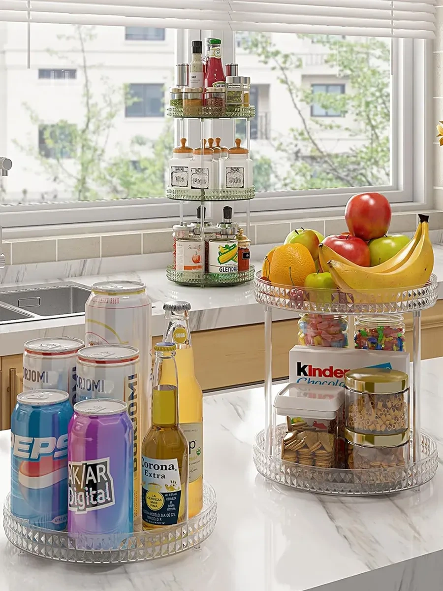 Online Select Döner Masaüstü Standı, Kozmetik Ve Baharatlar İçin 284495662 Siyah Kristal