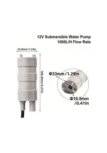 Honeybeeshop 1pc 600l Saat 12v 5m Yüksek Akışlı 3 Telli Daldırma Su Pompası Bahçe Sulama Çim Duşu Karavan Gölet Pompası