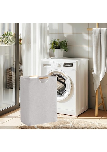 Pazly Suntek Çok Amaçlı Katlanabilir Çamaşır Sepeti, Ev Dolap Banyo Gri Gri