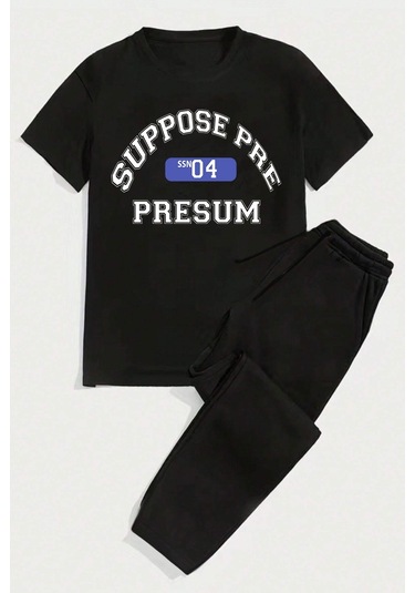 Unisex Suppose 2'li Eşofman Takımı - Siyah