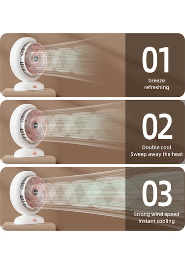 Ranyeek 102 Usb Şarjlı Masaüstü Fanı, 3 Hızlı Rüzgar, 5 Renkli Işık, 1-2 Saat Zamanlayıcı, Kumandalı Arka Saklanabilir , Gümüş