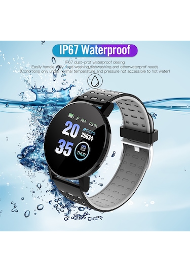 119plus Fitness IP65 Nabız Takip Suya Dayanıklı Akıllı Saat