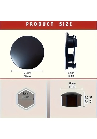 Fastbuy Turcoshop11 24 Adet Tesla Model 3 S Y Jant Kapakları Siyah Kırmızı Logo Uyumlu