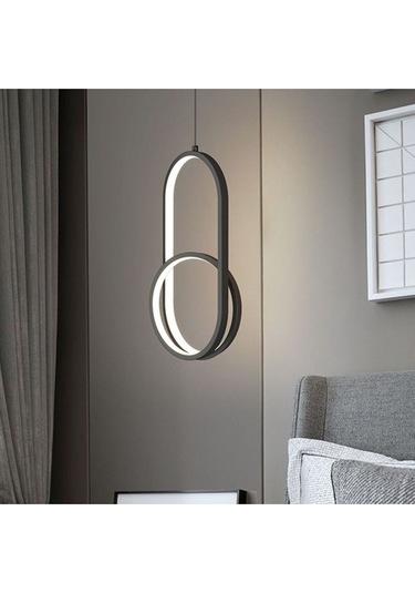 Kolye / Sarkıt Avize / 50x20 Cm / Antrasit Gövde / 3 Renk Işık Antrasit