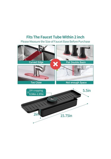 Silikon Musluk Sıçrama Koruyucu Mutfak Lavabo Sıçrama Koruyucu Siyah Siyah Çok Renkli