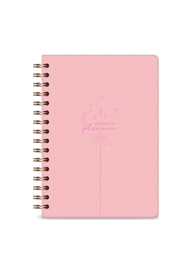 A5 Spiralli Süresiz Planlayıcı Ajanda - Pembe Pembe