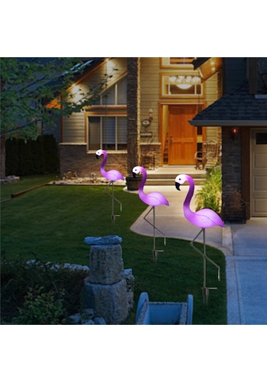 Sones 3'ü 1 Arada Su Geçirmez Güneş Enerjili Flamingo Çim Lambası Led Bahçe Yolu Peyzaj Işıkları Gece Lambası
