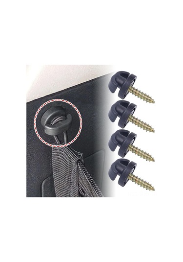 Monyee Otomobil Bagajlık Kancası, Evrensel Bagaj Ağı Takımı, Suv/off-road Uyumlu, Gürültüyü Azaltır, 4 Adet Abs Plastik, 38x25mm, Sıkma Montajlı