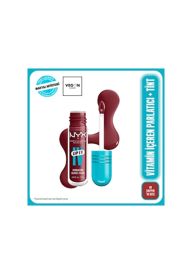 Nyx Lıp I.v. Vitamin İçeren Parlatıcı + Tint - 08 Drippin' In Ros 08