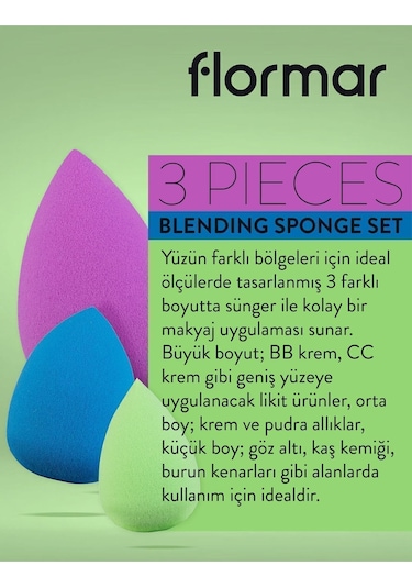 Flormar 3'lü Küçük Boy Makyaj Süngeri Seti 048