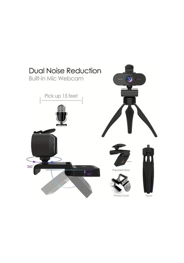 Dashanshop 2024 Yeni Yükseltme 1080p Hd Webcam Mikrofonlu Otomatik Pozlama Sabit Odak Usb
