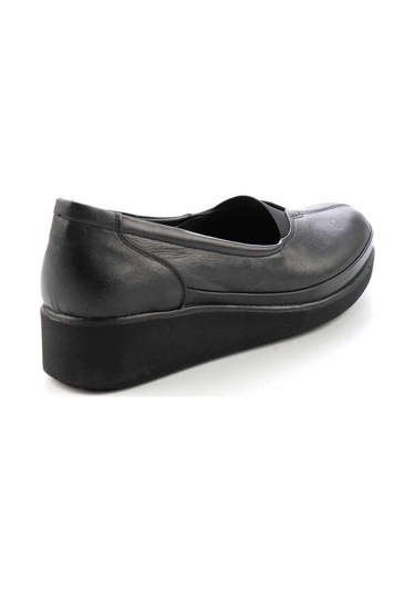 Siyah Hakiki Deri Kadın Casual Ayakkabı K01586060103 Siyah