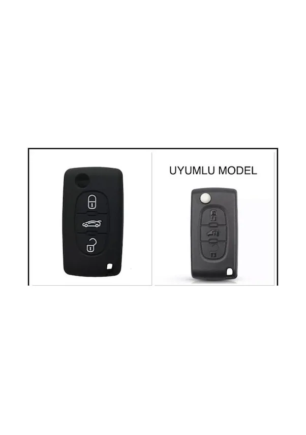 Peugeot Uyumlu 107 207 307 407 308 607 Uyumlu 3 Tuş Silikon Anahtar
