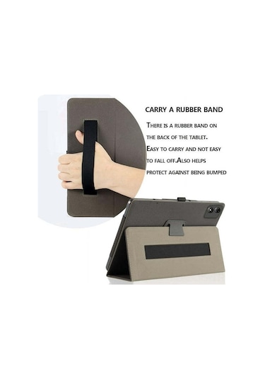 Jeemson Blackview Tab90 Wifi 11" Tablet Kılıfı, Tam Koruma, Çarpıtmaya Dayanıklı, Eldivenli Tutucu Ve Çok Açıklı Stand Özelliği, Siyah Pu Deri