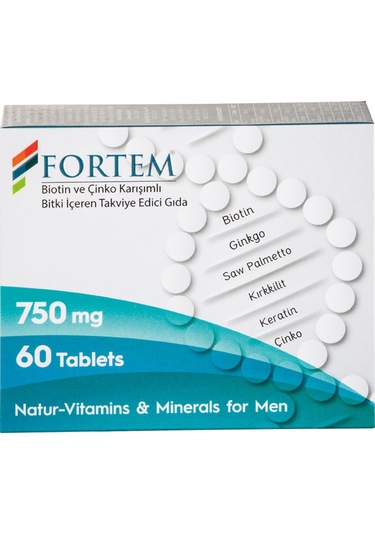 Fortem Erkek Bay Biotin ve Çinko İçeren Tablet (60 Adet)