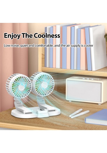 Suofeng 360 Dönebilen Çift Başlı Usb Araç Fanı, Güçlü Rüzgar İle Ev/ofis/araç İçin Taşınabilir Soğutucu