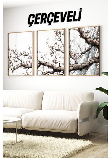 Ahşap Çerçeveli Mdf Tablo Seti Salon Ve Oturma Odası Için Çt3102 23 X 32