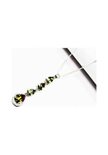 Gümüş Zultanit Damla Taşlı Kadın Kolye