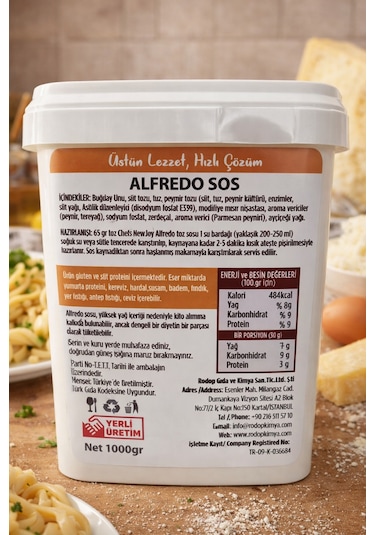Alfredo Sos 1000 Gr Makarna Sosu Toz Parmesan Lezzeti