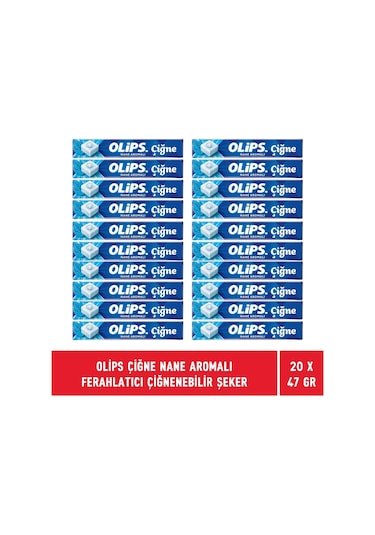 Olips Çiğne Nane Aromalı Ferahlatıcı Çiğnenebilir Şeker 20 x 47 G