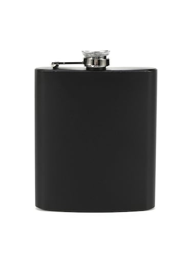 Sones 7oz 304 Paslanmaz Çelik Mat Siyah Boyalı Şişe Viski Votka Şarap Tenceresi Cep Şişesi