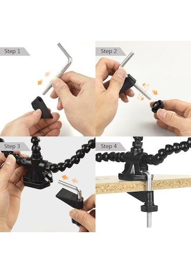 Hallow Yardımcı Eller Lehimleme Üçüncü El Pcb Aracı 3 Esnek