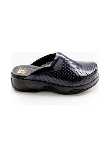 Lacivert Hakiki Deri Sabo Terlik Lacivert