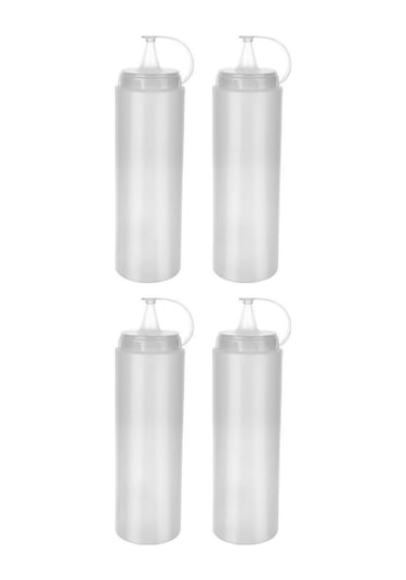 4 Adet Şeffaf Plastik Sosluk Ketçap Mayonez Sos Şişesi Şeffaf