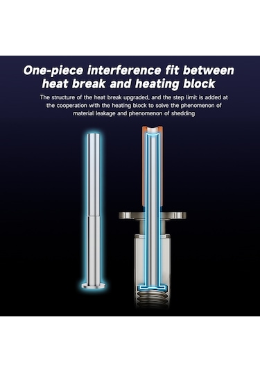 Qingmipy Bambu Lab X1c/p1p İçin Sabit Çelik Isıl Uç 2.0 - 550 C Isı, Yüksek Akışlı 3d Yazıcı Ekstruder Aksesuarı