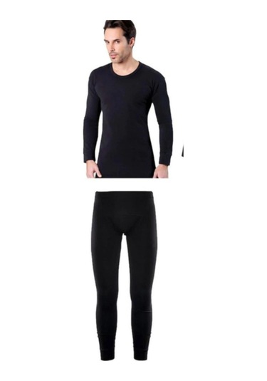 Lüx Siyah Termal Içlik Takımı Asker Seti Polar Bere Boyunluk Eldiven Termal Çorap Seti Siyah
