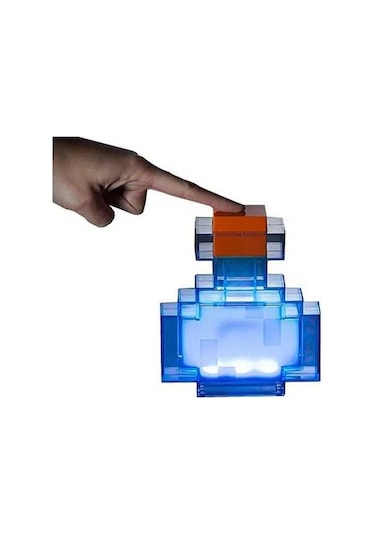 Besthome1 Minecraft İksir Lambası 7 Renk Değiş. Şarjlı Usb Pil, Mavi Mavi