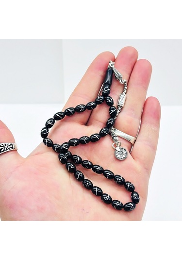 Yan Yarma Ve Baklava Dilimi İşlemeli Gürcistan Taşı Tesbih