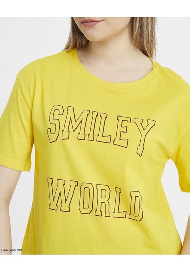 Bella Dossi Pamuklu Kısa Kollu Baskılı Kadın Şortlu Yazlık Pijama Takımı Sarı