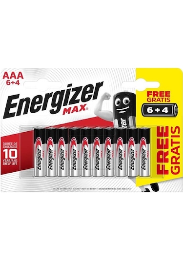 Energizer Alkalin Max AAA İnce Kalem Pil 10'lu