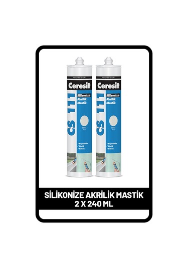 Ceresit CS 111 Silikonize Akrilik Mastik 2 x 240 ML Beyaz