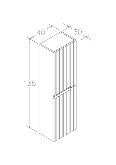 Orka Moonlight 40 Cm Mdf Mat Vizon Banyo Boy Dolabı Krem