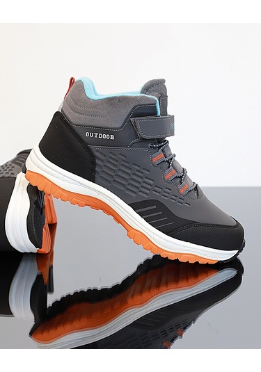 Kidessa 1767 Anatomik Tabanlı Bantlı Çocuk Trekking Spor Bot Gri Çok Renkli