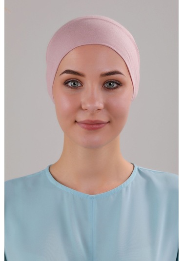 Tesettür Hazır Pratik Geçme Boru Bone Pudra Pudra