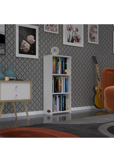 Kenzlife Kitaplık Süper Ga 090 40 19 Byz 3 Katlı Tek Bölme Ofis Mutfak Banyo Dolabı Arkalıksız