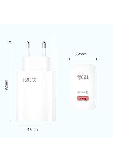 Buffer 120w Usb Hızlı Type C Uçlu Kablolu Şarj Aleti